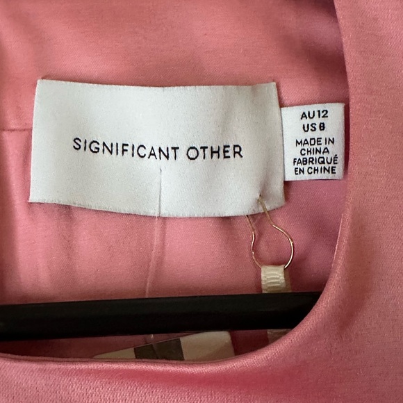 Anthropologie Pink One Shoulder Bishop Sleeve Floor Length Bridesmaid Dress - Picture 5 of 8